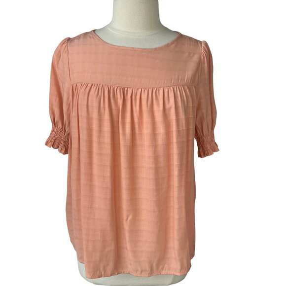 Shein Blouse Top Shirt Womens Large Orange Casual Summer - Picture 1 of 9